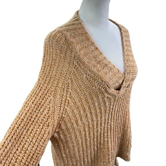 by ANTHROPOLOGIE Honore Ribbed Knit Sweater Long Sleeve V Neck Honey S 82-14 - Picture 7 of 16